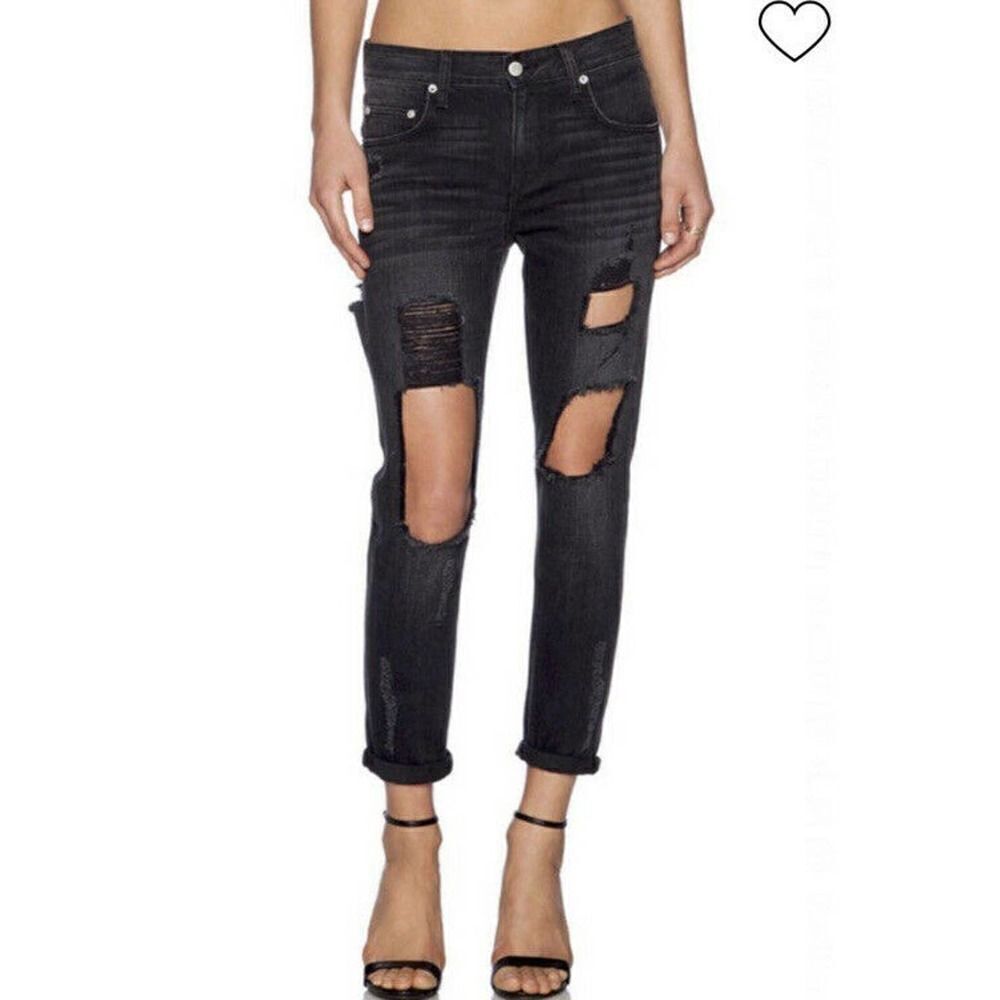 Lovers and Friends Women's Ezra Distressed Jeans in Gramercy Black Size 26